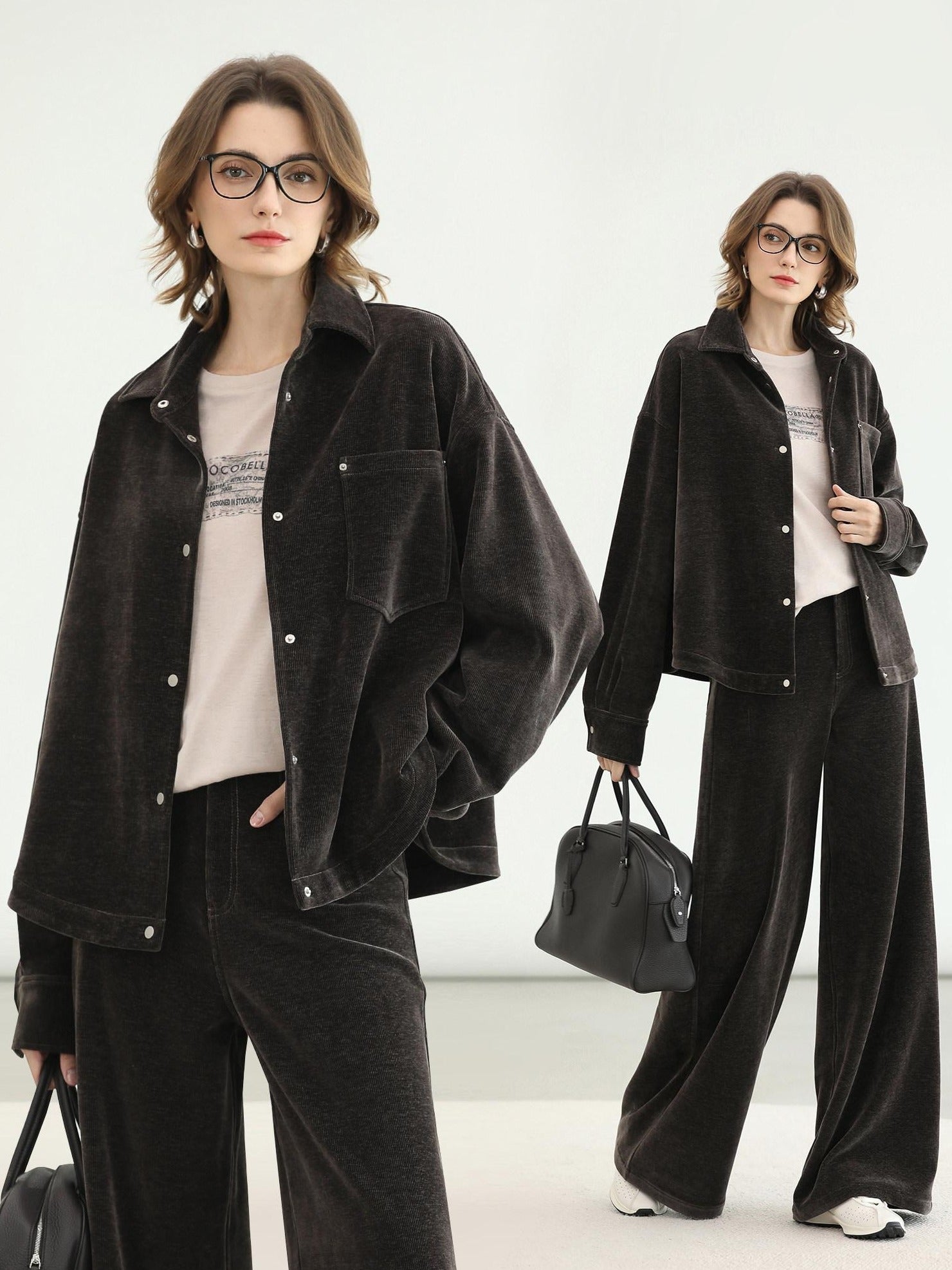 COCOBELLA Office Ready Vintage Wide Leg Rivet Pockets Natural Waist Zip Fly Women Pants