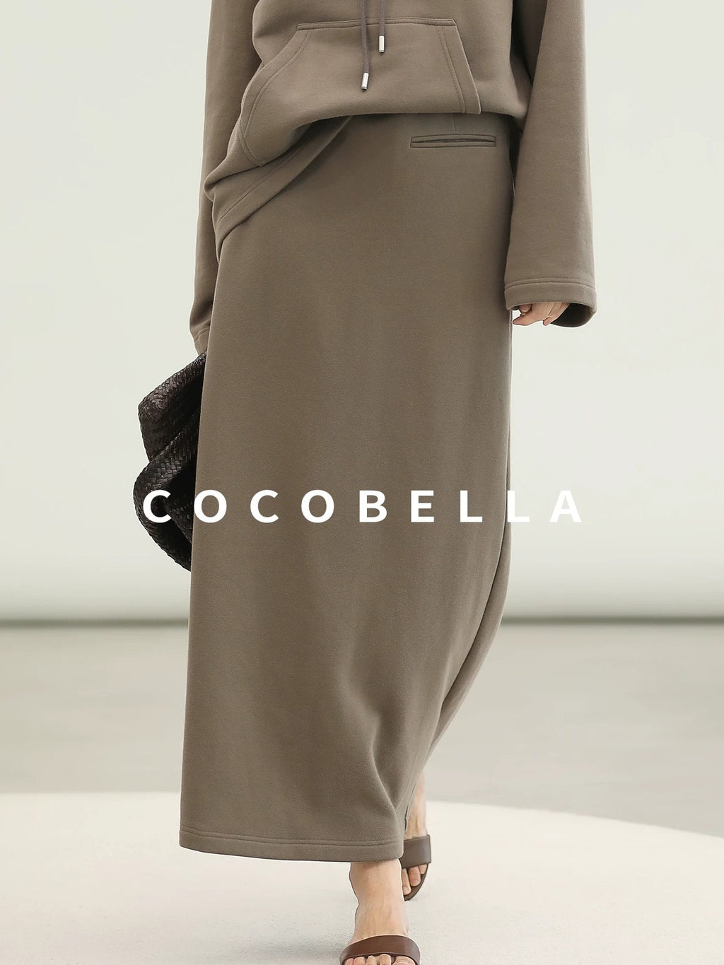 COCOBELLA Oversized Drawstring Kangaroo Pocket High Neck Pullover Casual Women Sweatshirts