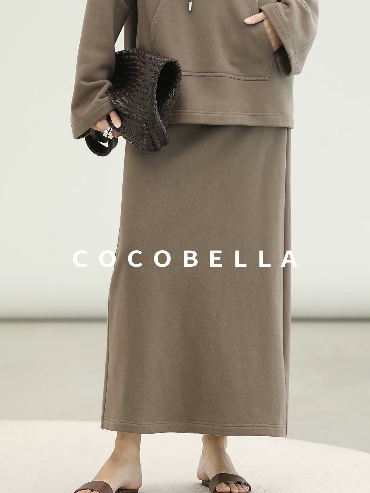 COCOBELLA Oversized Drawstring Kangaroo Pocket High Neck Pullover Casual Women Sweatshirts