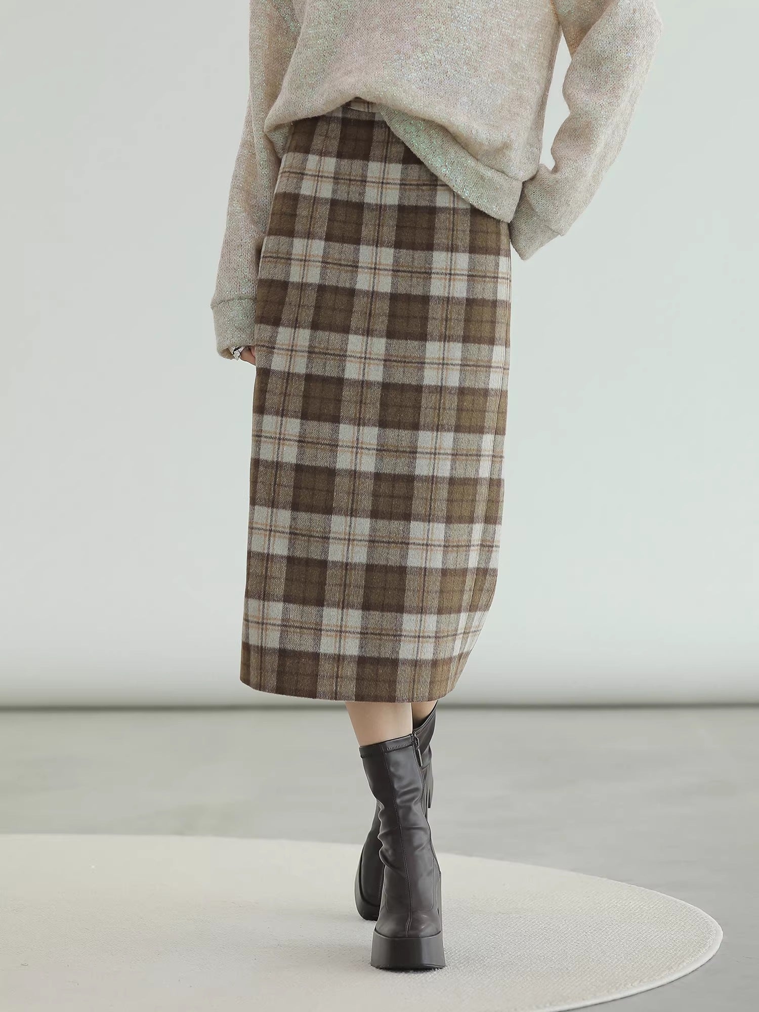 COCOBELLA_Plaid_High_Waist_Lined_Patchwork_Straight_Ol_Office_Women_Midi_Wool_Blend_Skirts_MISSTT