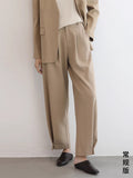COCOBELLA_Pleated_Minimal_Harem_Tapered_Natural_Waist_Office_Ol_Ladies_Khaki_Pants_MISSTT