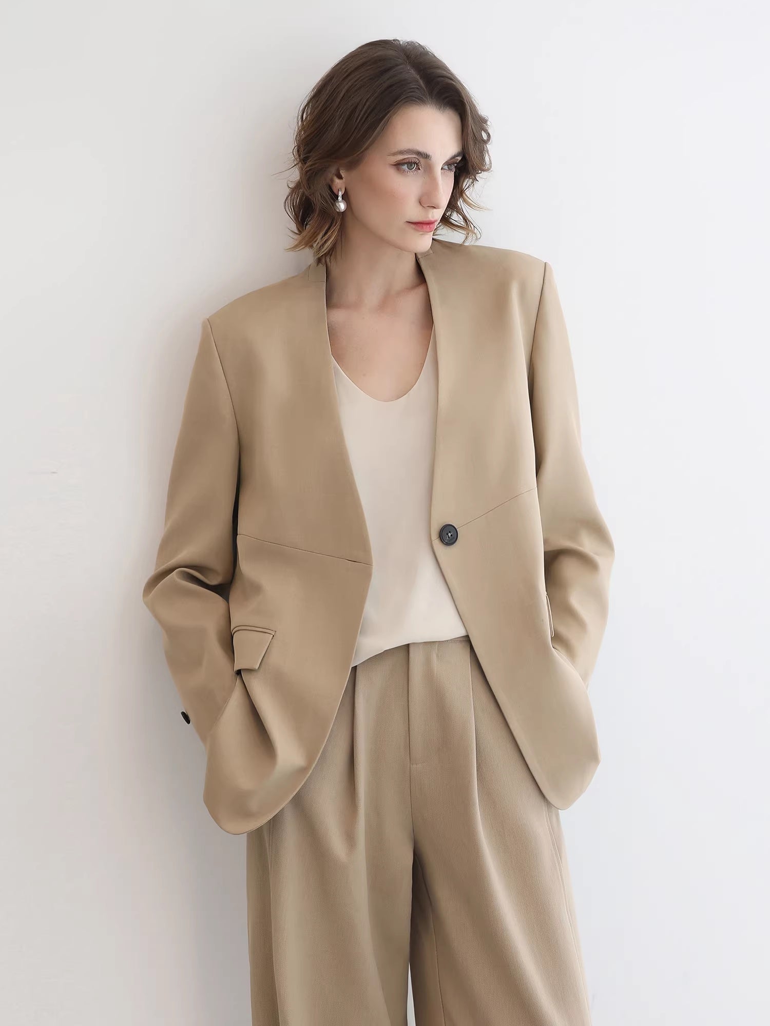 COCOBELLA_Pleated_Minimal_Harem_Tapered_Natural_Waist_Office_Ol_Ladies_Khaki_Pants_MISSTT