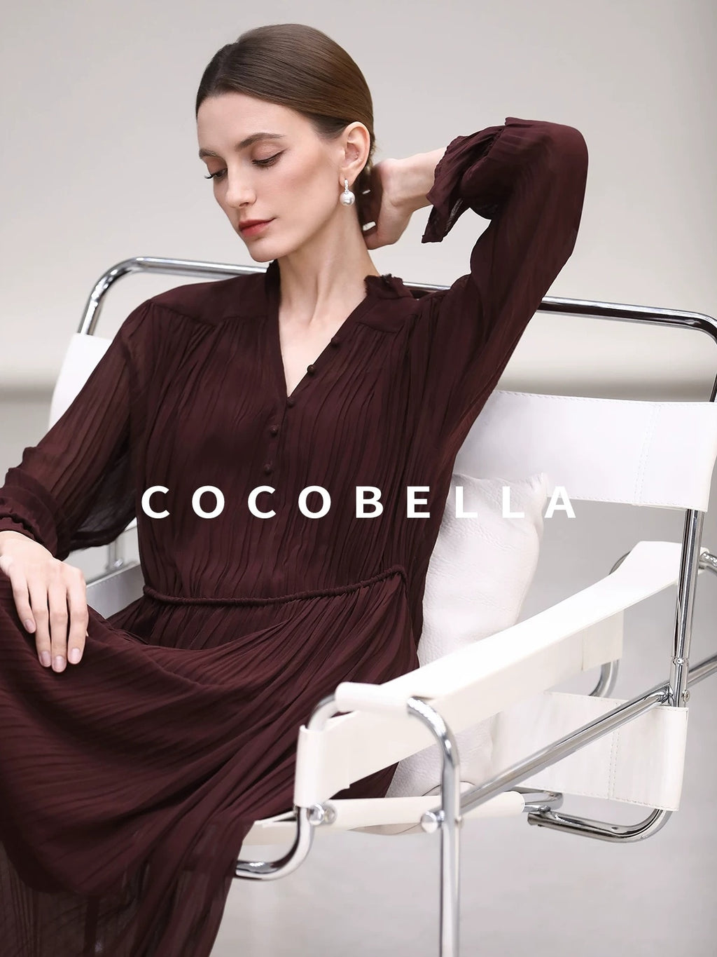 COCOBELLA Pleated Ruffle Lace Collar A Line Office Shirt Dress Two Piece T-Shirts