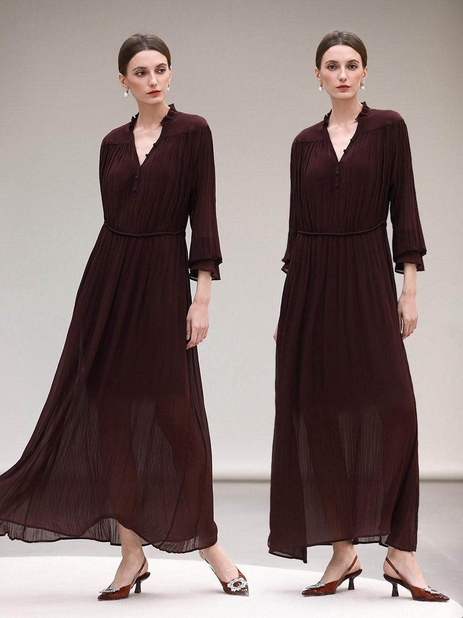 COCOBELLA Pleated Ruffle Lace Collar A Line Office Shirt Dress Two Piece T-Shirts