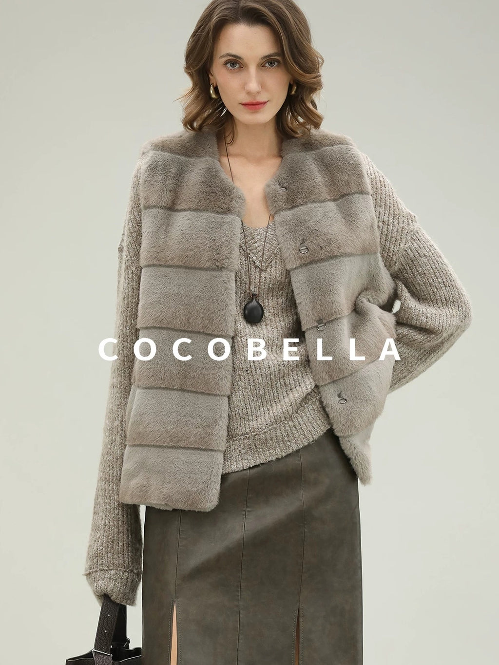COCOBELLA Plush Faux Fur Luxury Sleeveless Straight Fit Womens Silver Blue Outerwear Vest