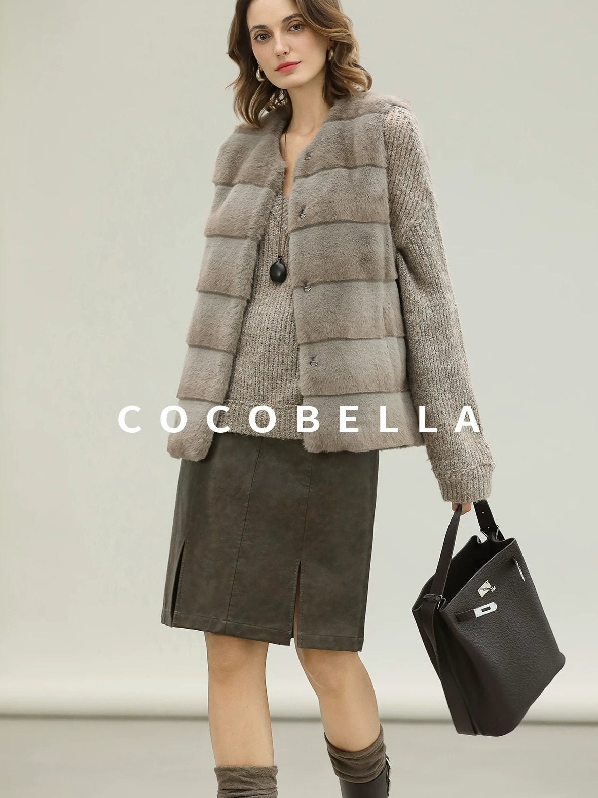 COCOBELLA Plush Faux Fur Luxury Sleeveless Straight Fit Womens Silver Blue Outerwear Vest