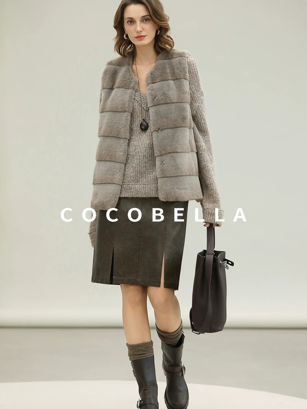 COCOBELLA Plush Faux Fur Luxury Sleeveless Straight Fit Womens Silver Blue Outerwear Vest