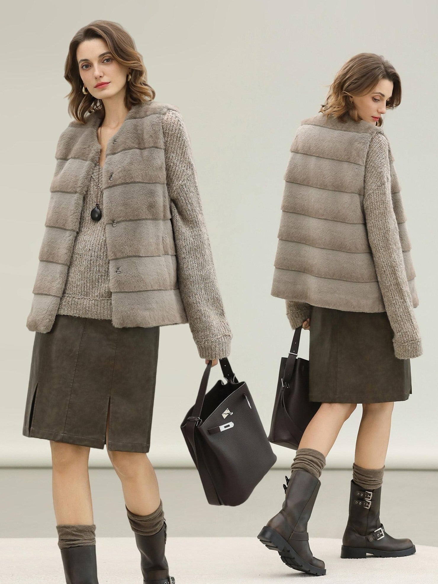 COCOBELLA Plush Faux Fur Luxury Sleeveless Straight Fit Womens Silver Blue Outerwear Vest