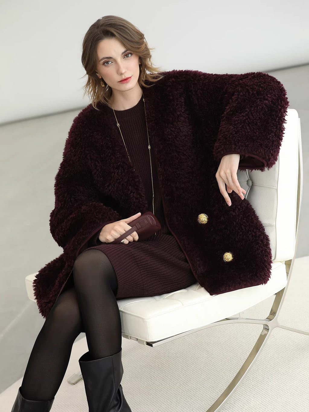 COCOBELLA_Plush_Faux_Fur_Midlength_Double_Breasted_Loose_Women_Vintage_Purple_Coats_MISSTT