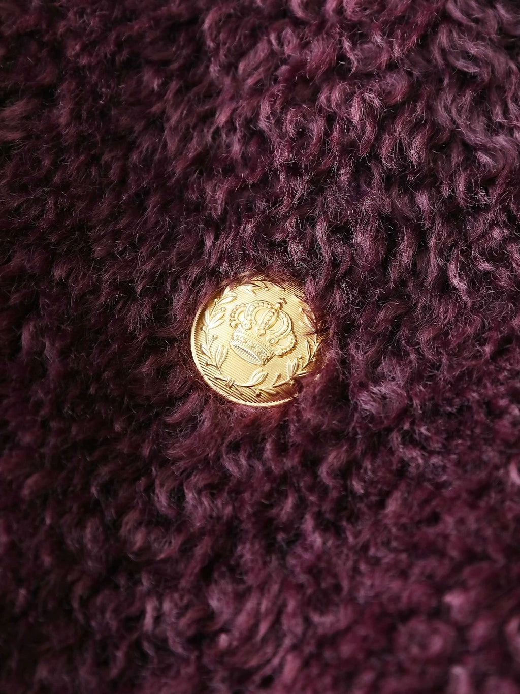 COCOBELLA Plush Faux Fur Midlength Double Breasted Loose Women Vintage Purple Coats