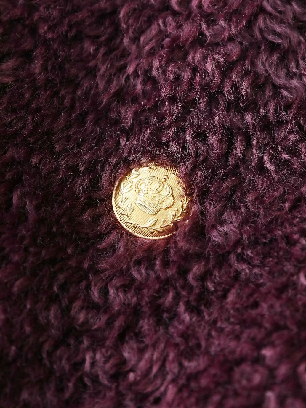 COCOBELLA Plush Faux Fur Midlength Double Breasted Loose Women Vintage Purple Coats