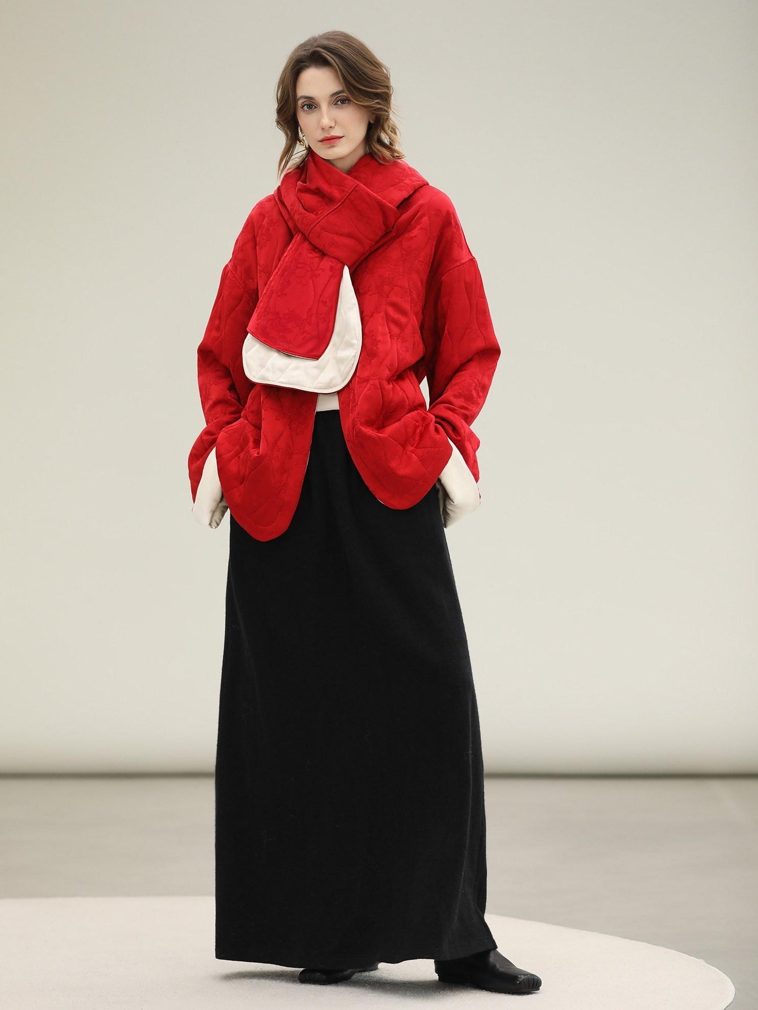 COCOBELLA Pocketed Knitted A Line Loose Fit Mid Waist Office Casual Women Skirts