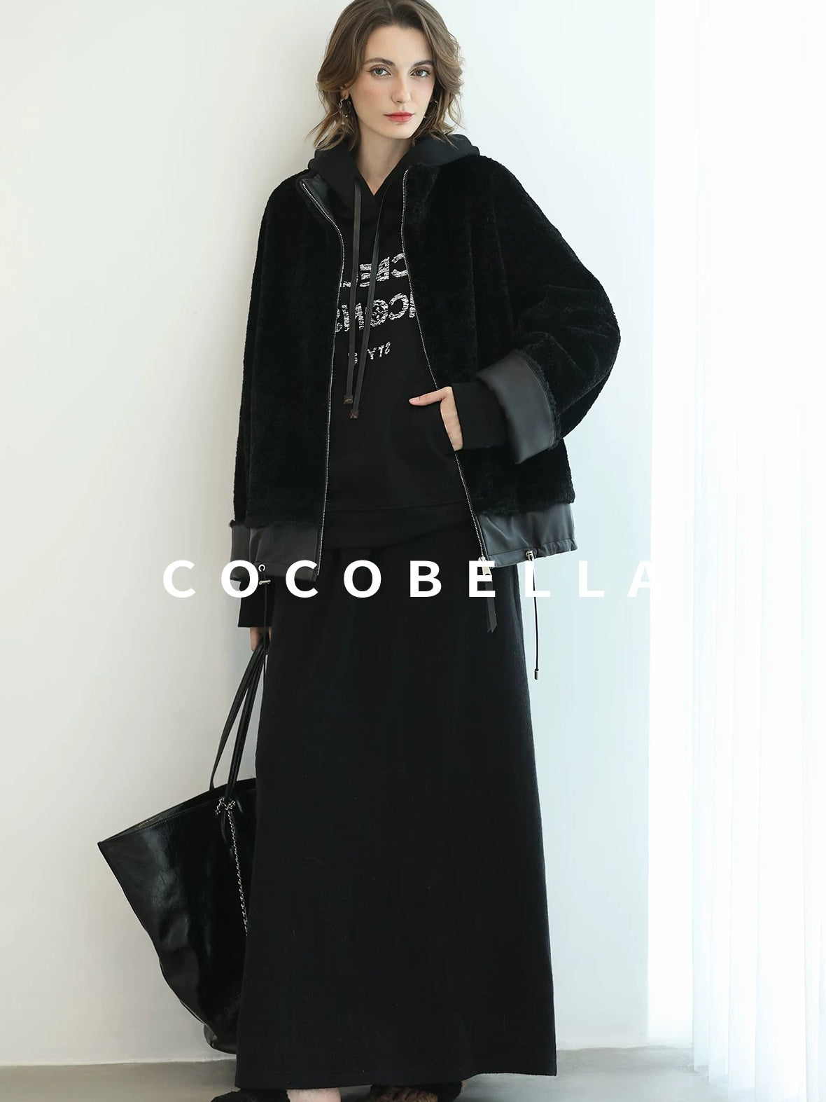 COCOBELLA Pocketed Knitted A Line Loose Fit Mid Waist Office Casual Women Skirts