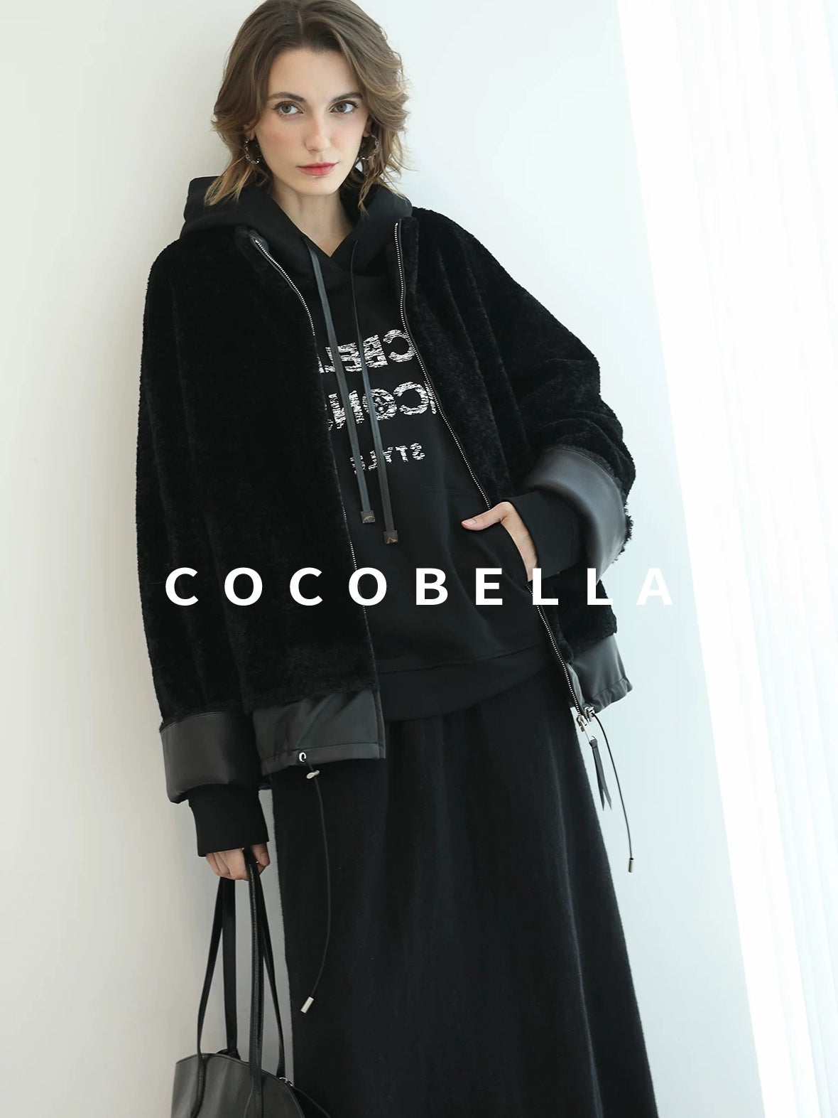 COCOBELLA Pocketed Knitted A Line Loose Fit Mid Waist Office Casual Women Skirts