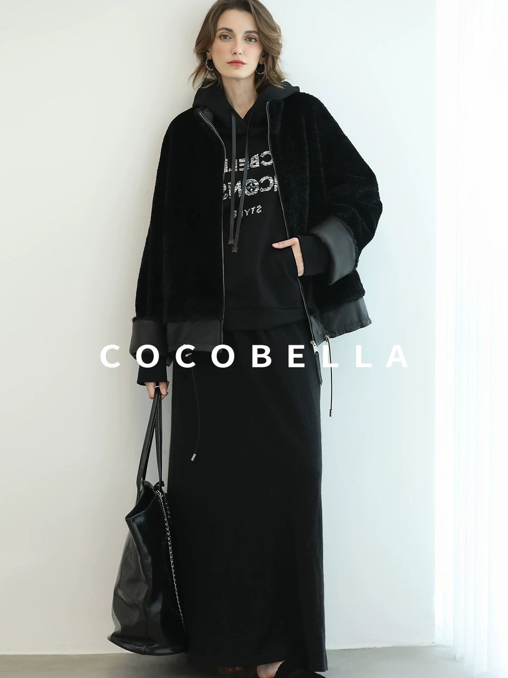 COCOBELLA Pocketed Knitted A Line Loose Fit Mid Waist Office Casual Women Skirts