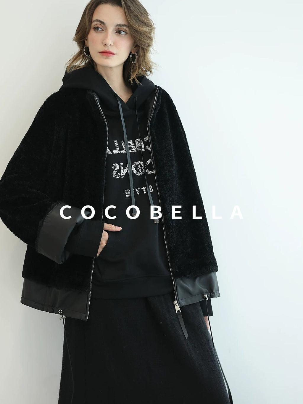 COCOBELLA Pocketed Knitted A Line Loose Fit Mid Waist Office Casual Women Skirts