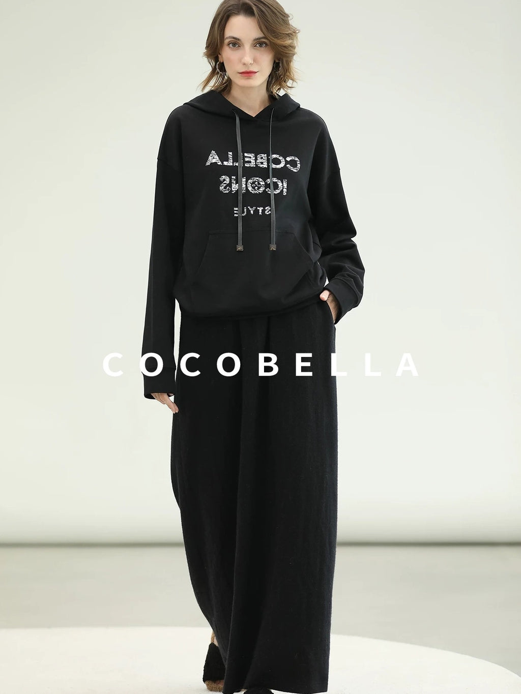 COCOBELLA Pocketed Knitted A Line Loose Fit Mid Waist Office Casual Women Skirts