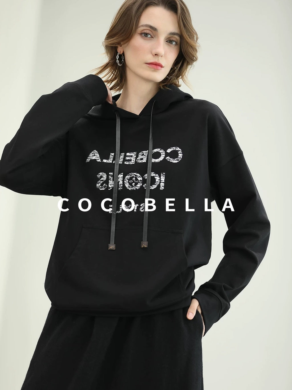 COCOBELLA Pocketed Knitted A Line Loose Fit Mid Waist Office Casual Women Skirts