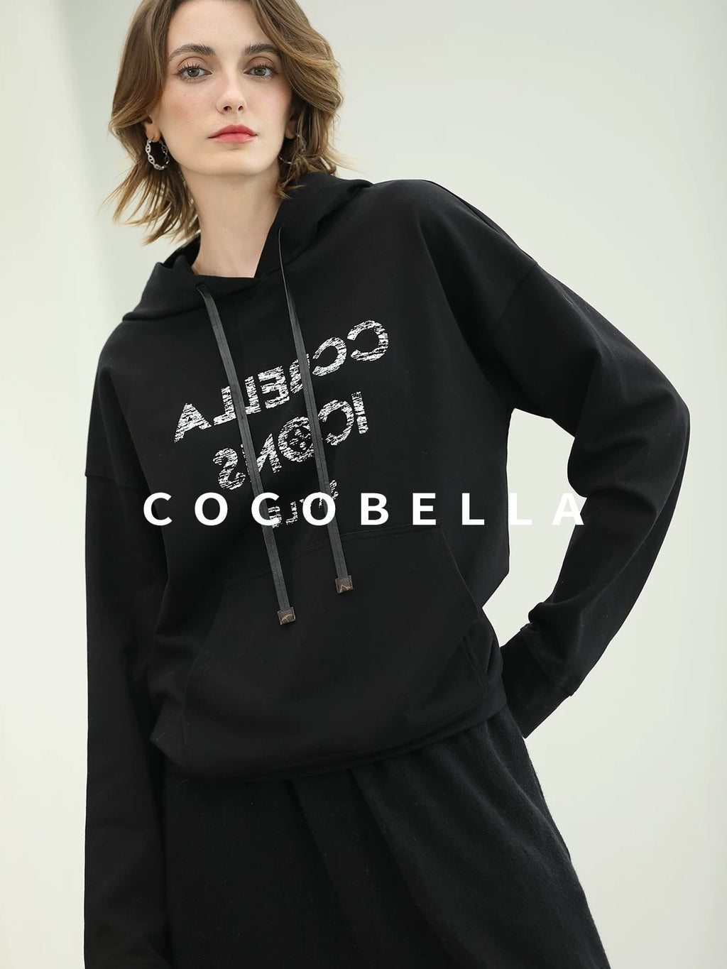 COCOBELLA Pocketed Knitted A Line Loose Fit Mid Waist Office Casual Women Skirts