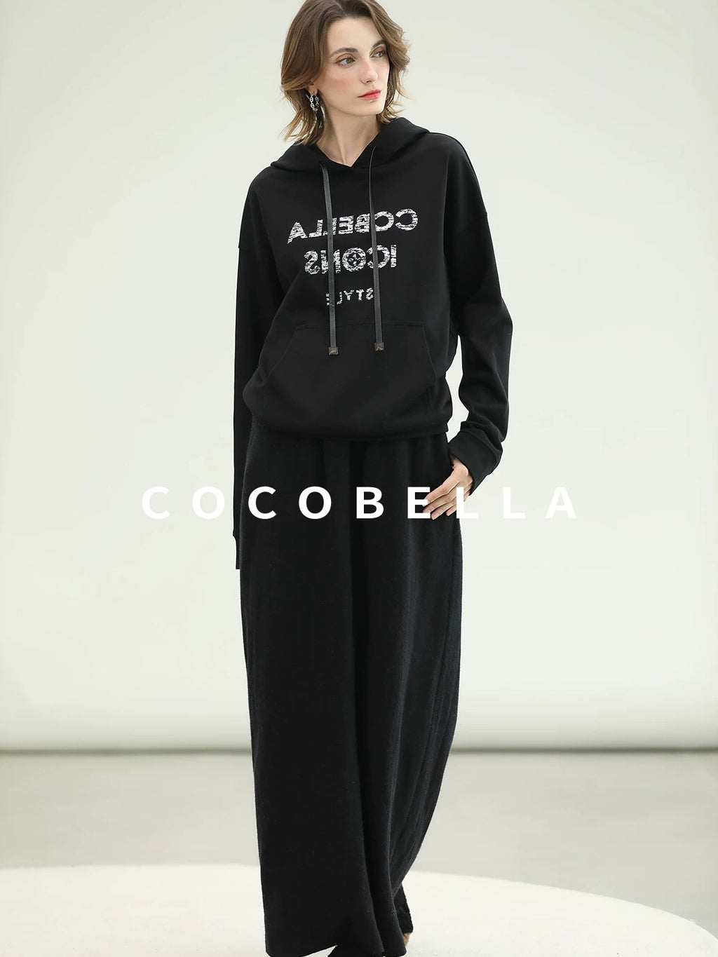 COCOBELLA Pocketed Knitted A Line Loose Fit Mid Waist Office Casual Women Skirts