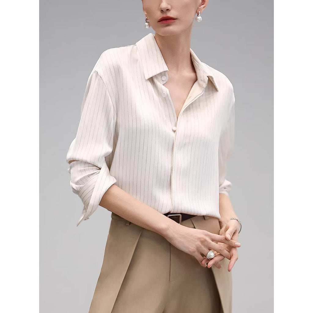 COCOBELLA_Polyester_Blend_Striped_Collared_Button_Front_Straight_Fit_Office_Shirts_MISSTT