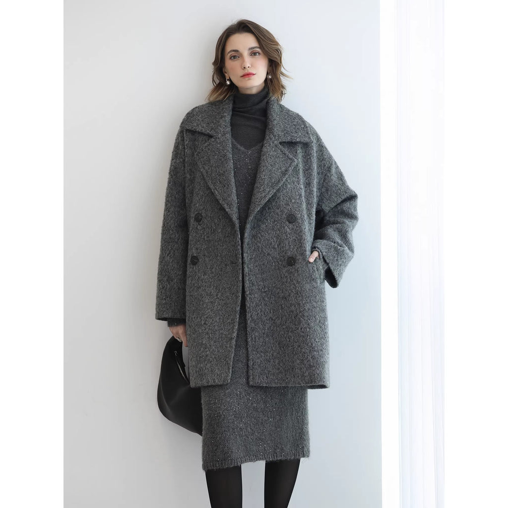 COCOBELLA_Polyester_Double_Breasted_Straight_Mid_Length_Ladylike_Outerwear_Gray_Coats_MISSTT