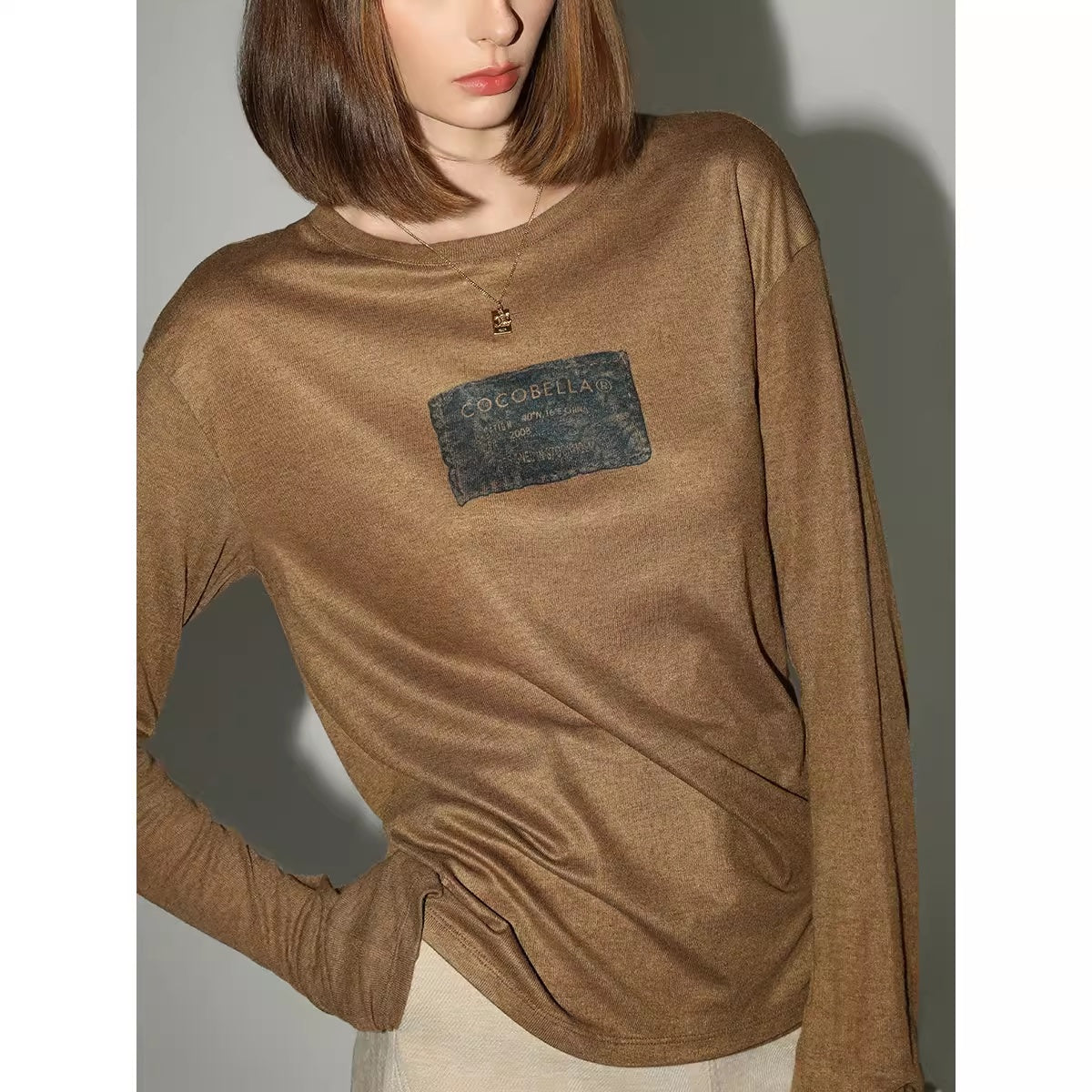 COCOBELLA_Printed_Lightweight_Casual_Straight_Fit_Long_Sleeve_Everyday_Ecru_Toffee_Shirts_MISSTT