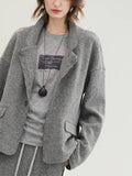 COCOBELLA_Pure_Wool_Straight_Blazer_Collar_Single_Button_Women_Office_Outerwear_Jackets_MISSTT