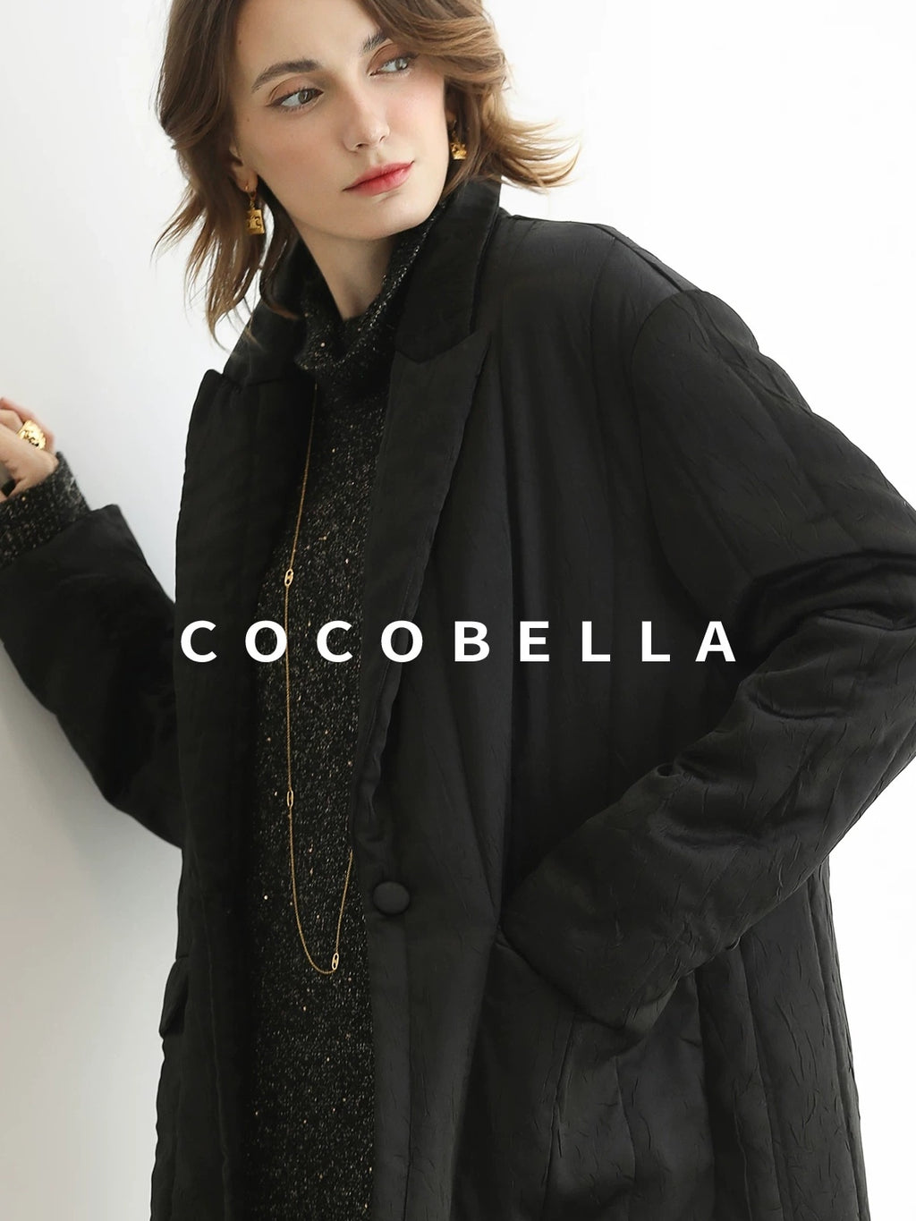 COCOBELLA Quilted Stretch Blazer Straight Office Short Padded Blazer Padded Jackets