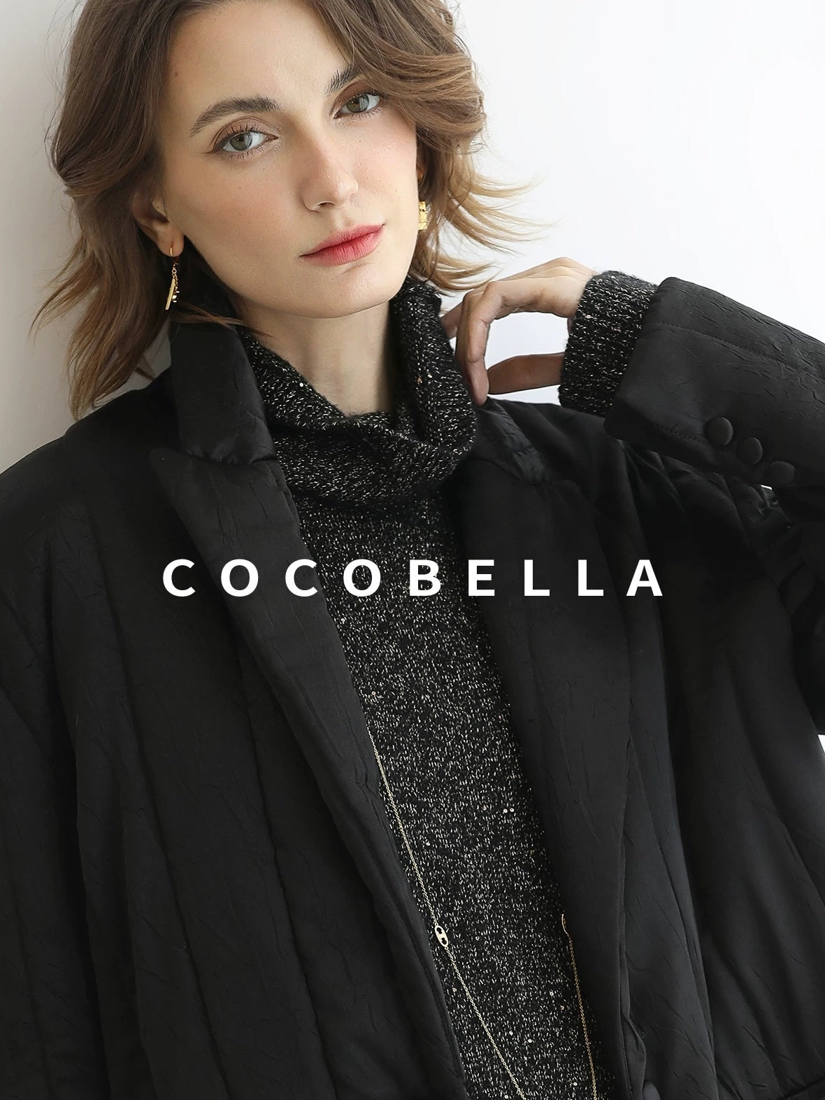 COCOBELLA Quilted Stretch Blazer Straight Office Short Padded Blazer Padded Jackets