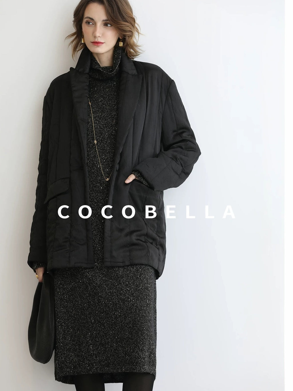 COCOBELLA Quilted Stretch Blazer Straight Office Short Padded Blazer Padded Jackets