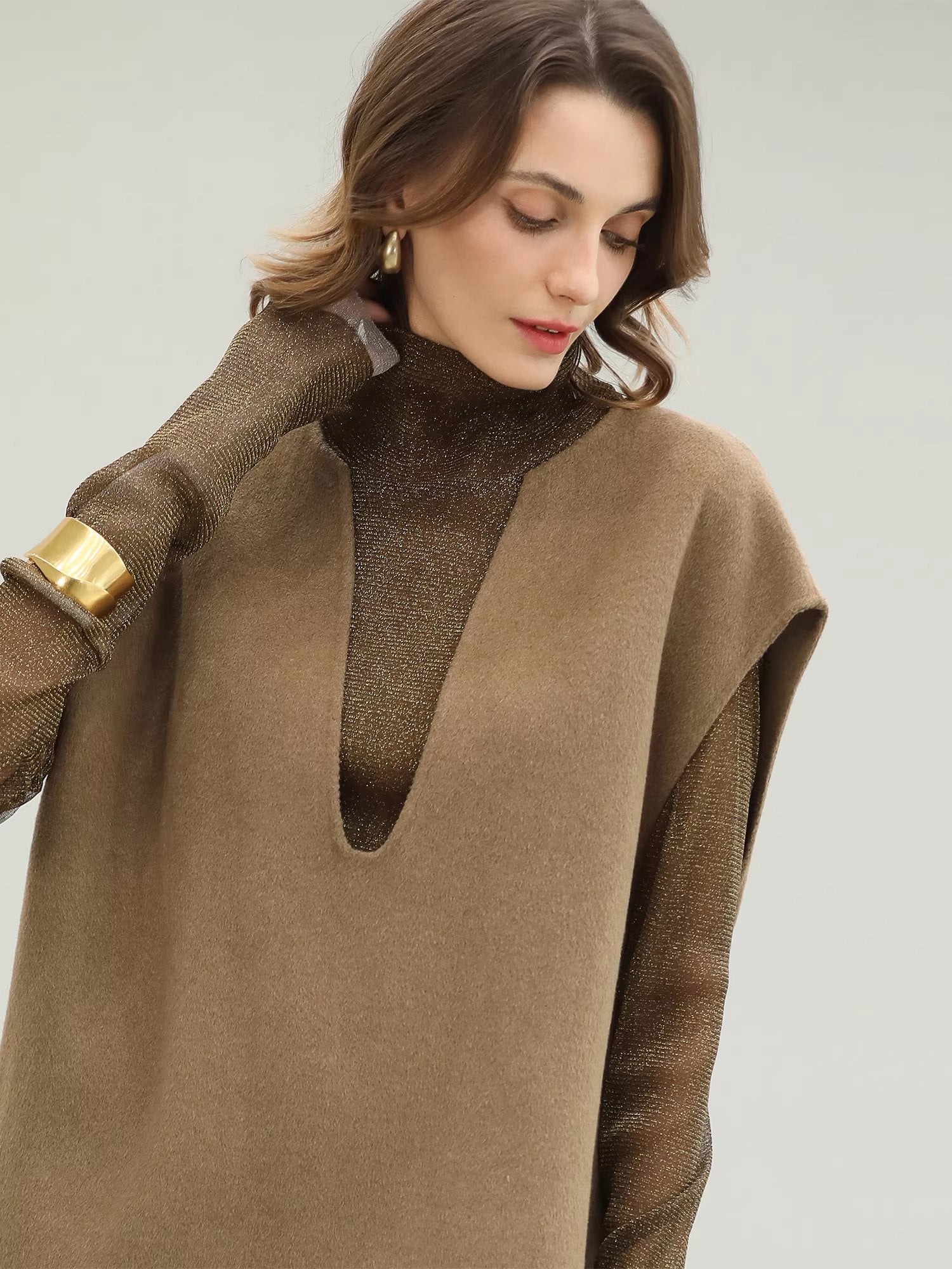 COCOBELLA_Refined_Wool_Blend_V_Neck_Sleeveless_H_Line_Pullover_Office_Sweater_Dresses_MISSTT