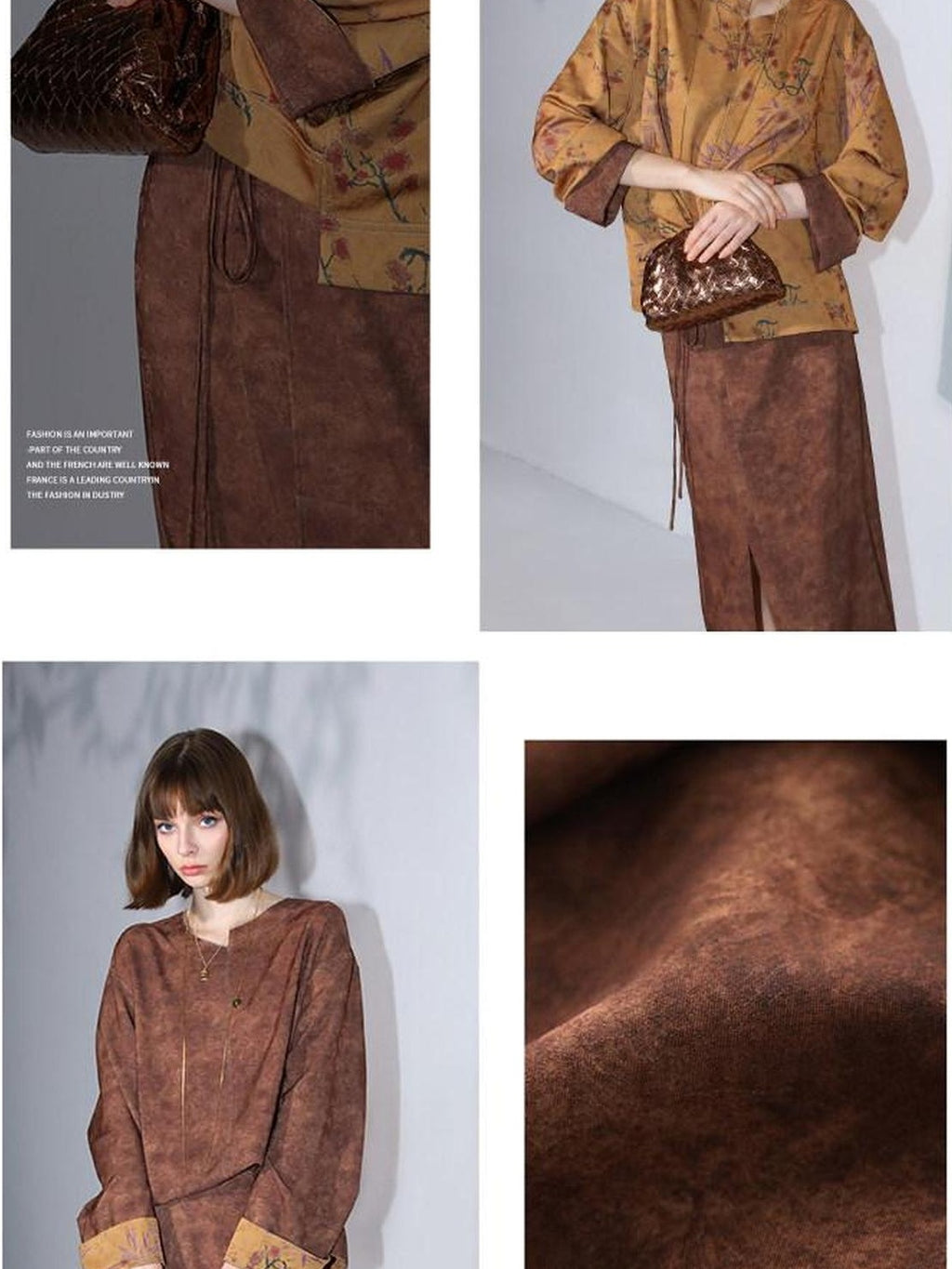 COCOBELLA Reversible Chinese Jacquard Mid Rise A Line Side Slit Office Maxi Skirts