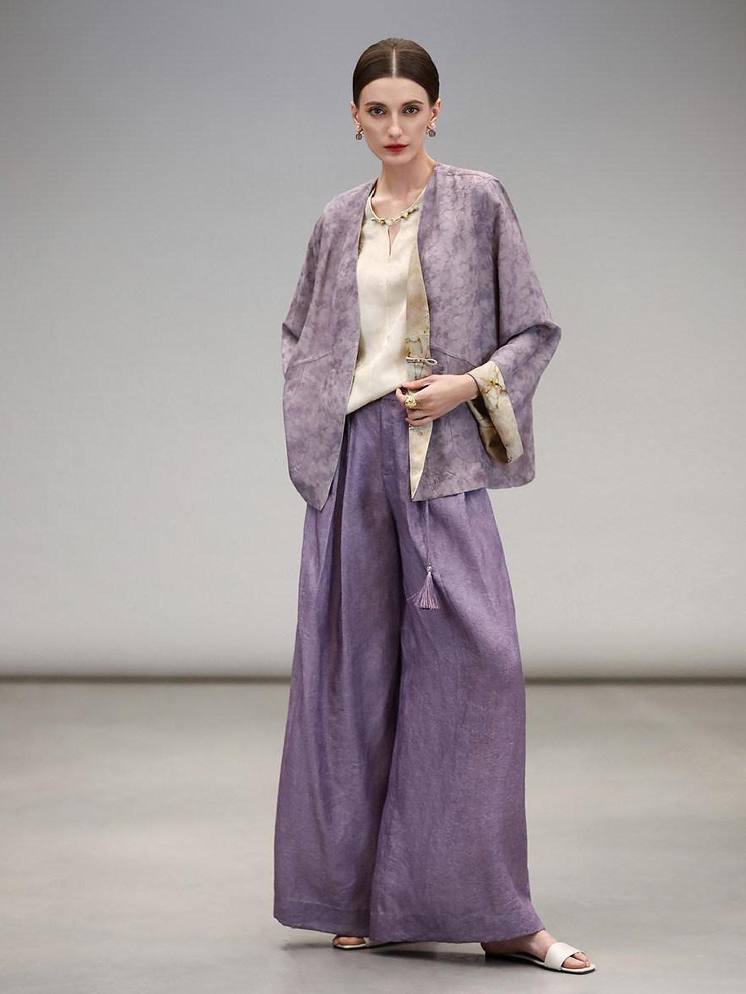 COCOBELLA Reversible Double Faced Jacquard Print Straight Cut Pockets Viscose Youth Coats