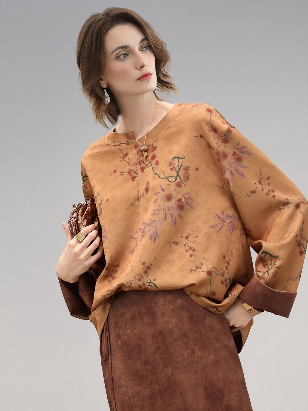 COCOBELLA_Reversible_Tea_Gold_Loose_Asymmetrical_Jacquard_Women_Long_Sleeve_Shirts_MISSTT