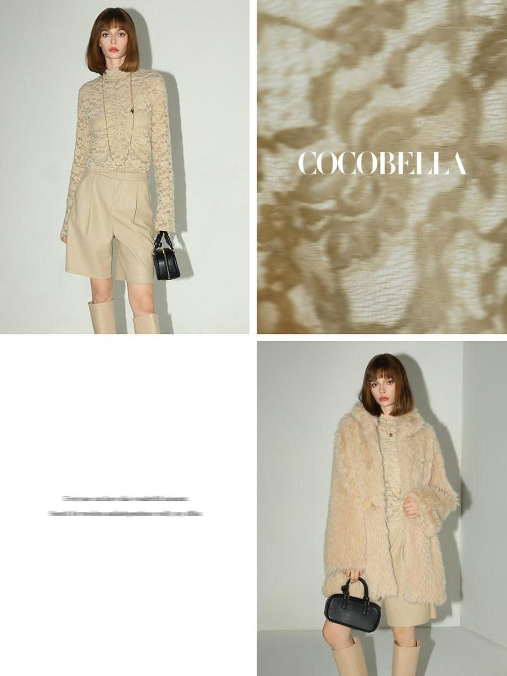 COCOBELLA Ruched Lace French Slim Half High Neck Long Sleeve Nylon Stretch Women T-Shirts