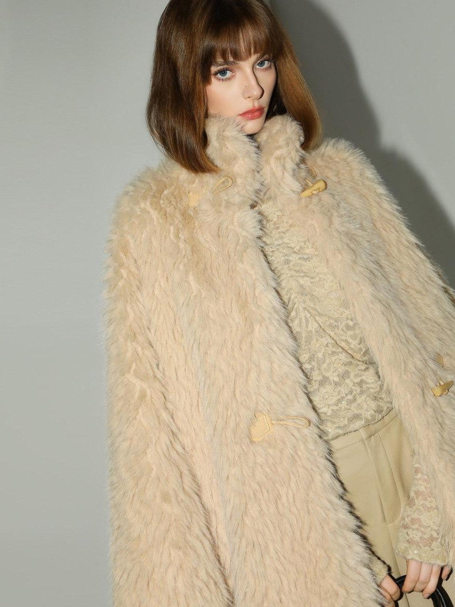 COCOBELLA Ruched Lace French Slim Half High Neck Long Sleeve Nylon Stretch Women T-Shirts