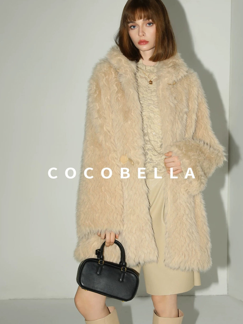 COCOBELLA Ruched Lace French Slim Half High Neck Long Sleeve Nylon Stretch Women T-Shirts