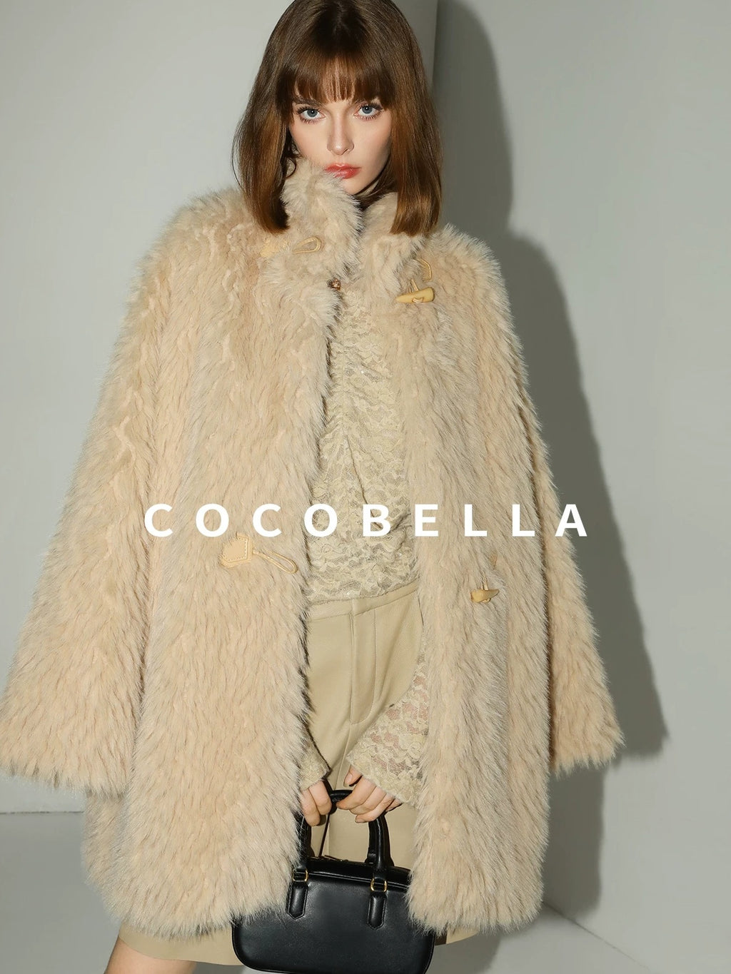 COCOBELLA Ruched Lace French Slim Half High Neck Long Sleeve Nylon Stretch Women T-Shirts