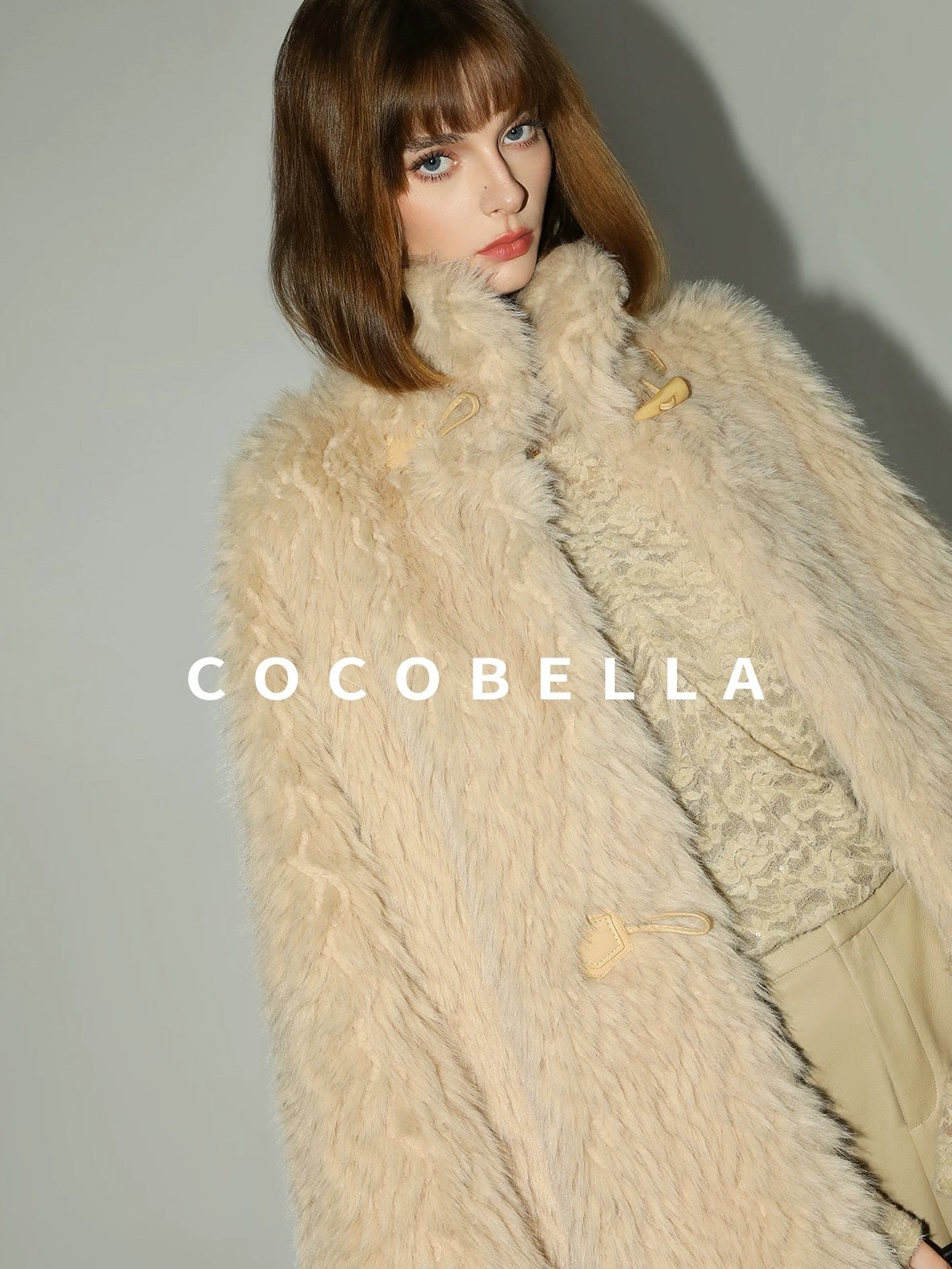 COCOBELLA Ruched Lace French Slim Half High Neck Long Sleeve Nylon Stretch Women T-Shirts