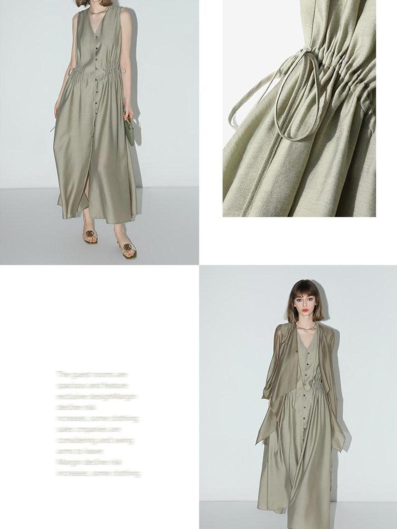 COCOBELLA Ruched V Neck Sleeveless Adjustable Waist Flared A Line Work Travel Dresses