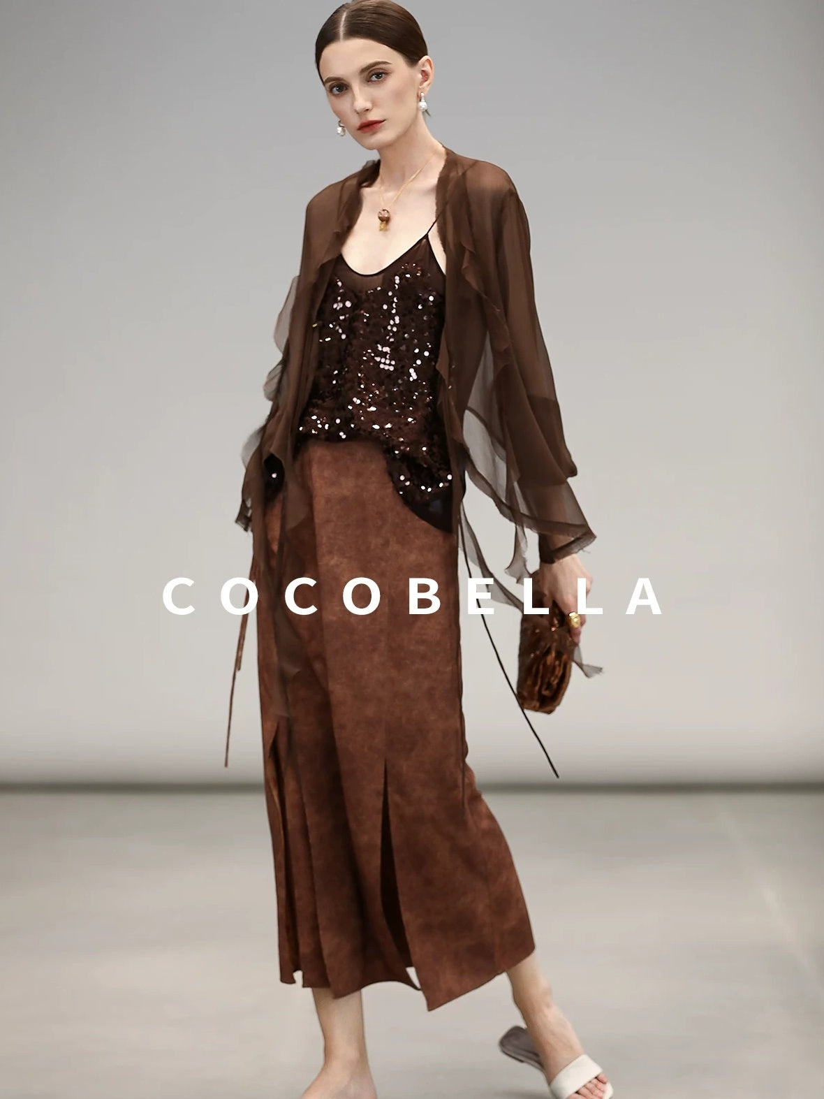 COCOBELLA Sequin Embroidered Casual Straight Patchwork Sleeveless Women Tank Tops