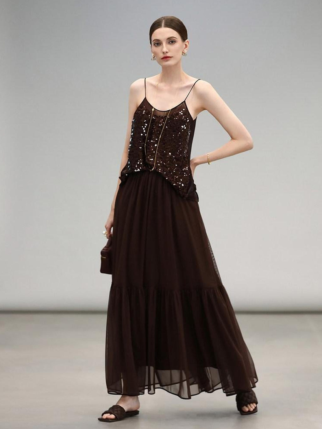 COCOBELLA Sequin Embroidered Casual Straight Patchwork Sleeveless Women Tank Tops