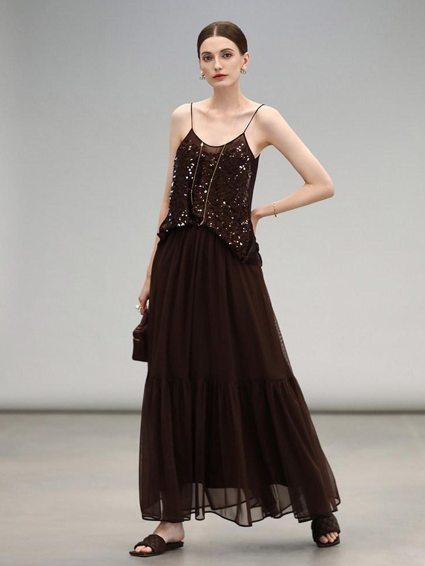 COCOBELLA Sequin Embroidered Casual Straight Patchwork Sleeveless Women Tank Tops