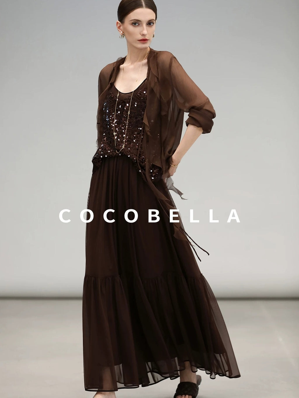 COCOBELLA Sequin Embroidered Casual Straight Patchwork Sleeveless Women Tank Tops