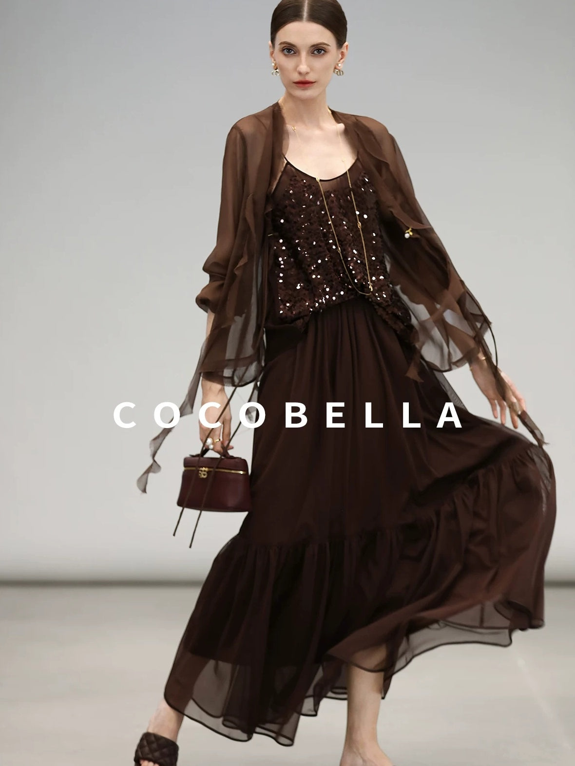 COCOBELLA Sequin Embroidered Casual Straight Patchwork Sleeveless Women Tank Tops