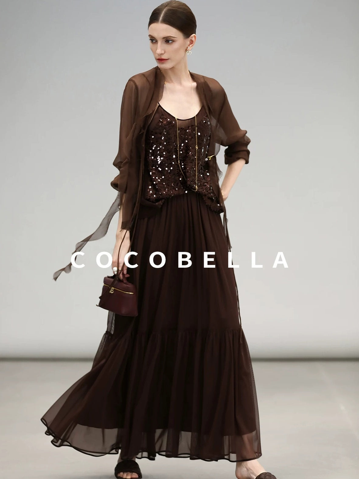 COCOBELLA Sequin Embroidered Casual Straight Patchwork Sleeveless Women Tank Tops