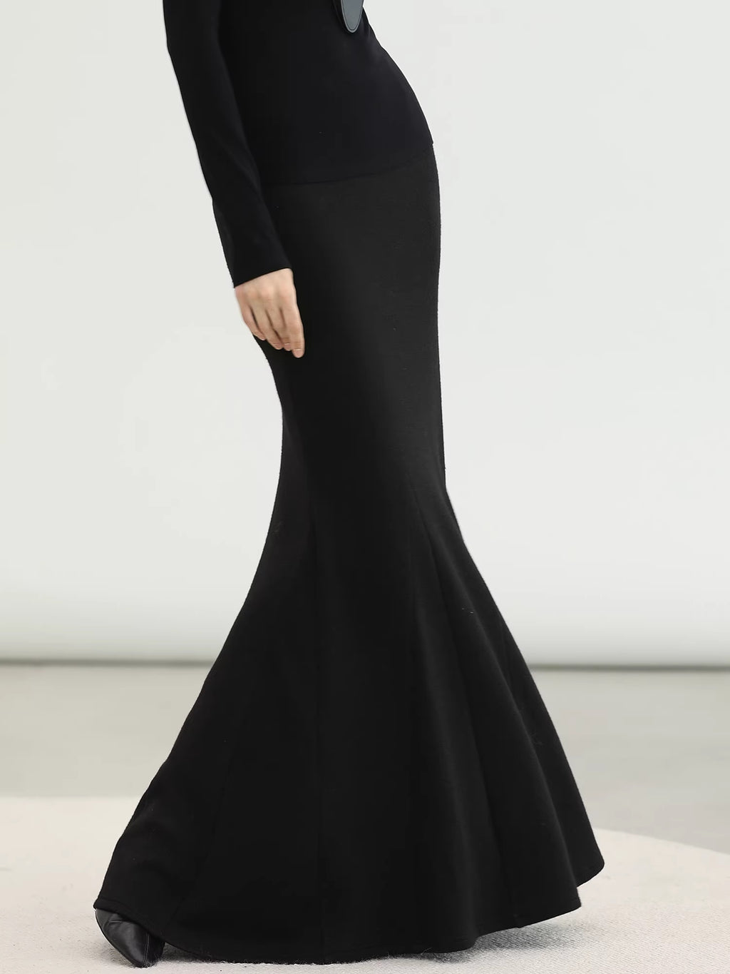 COCOBELLA_Sequin_Patchwork_Elegant_Fitted_Mermaid_Mid_Waist_Side_Zipper_City_Black_Dresses_MISSTT