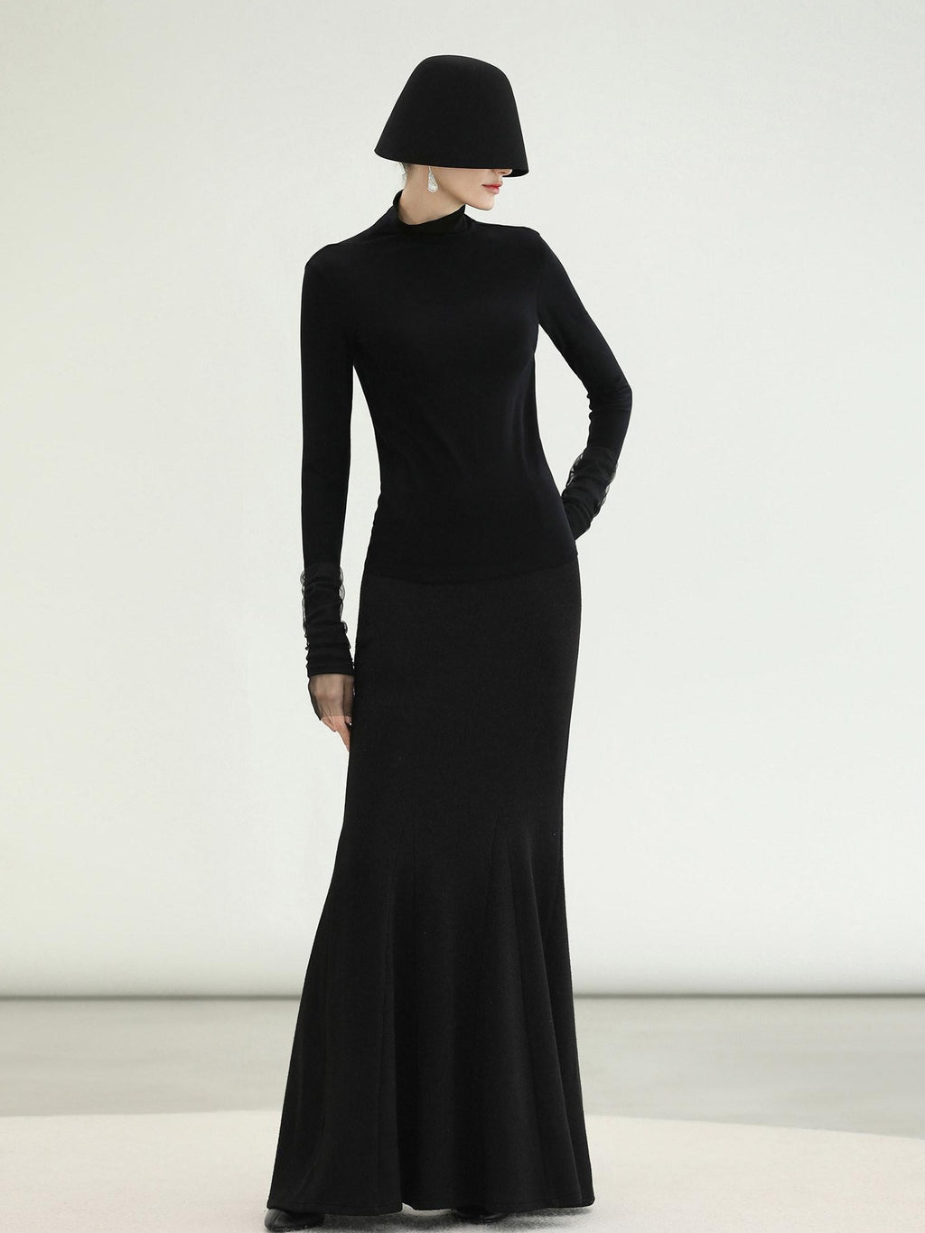 COCOBELLA Sequin Patchwork Elegant Fitted Mermaid Mid Waist Side Zipper City Black Dresses