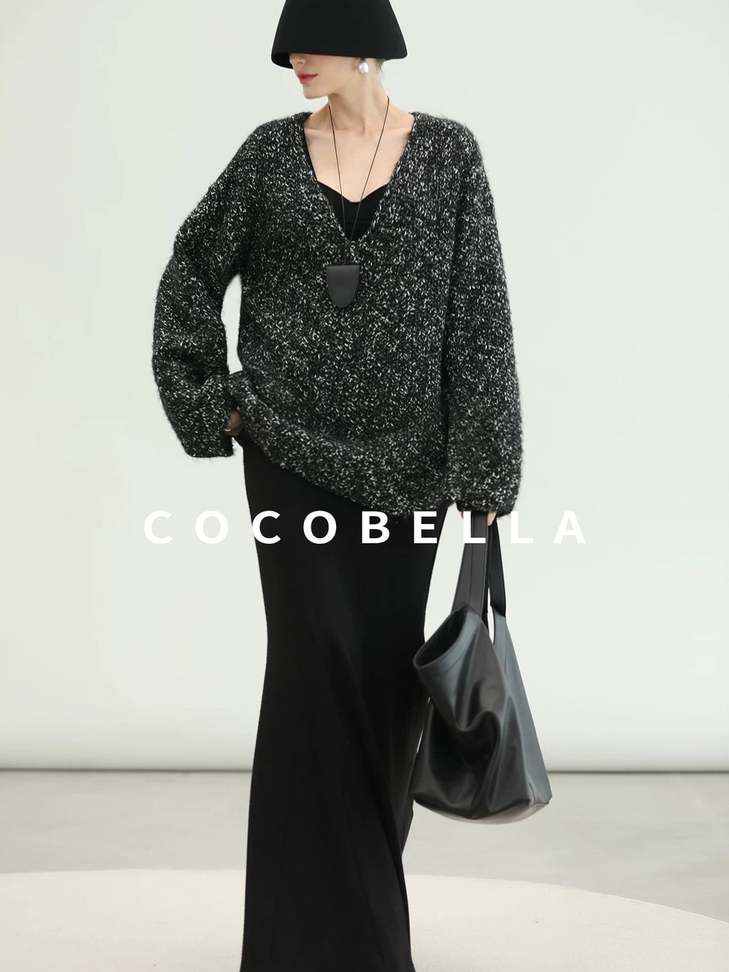 COCOBELLA Sequin Patchwork Elegant Fitted Mermaid Mid Waist Side Zipper City Black Dresses